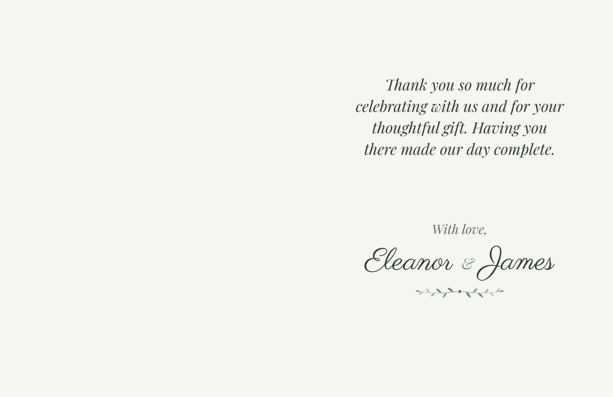Thank-you card alternate format in Sage Garden