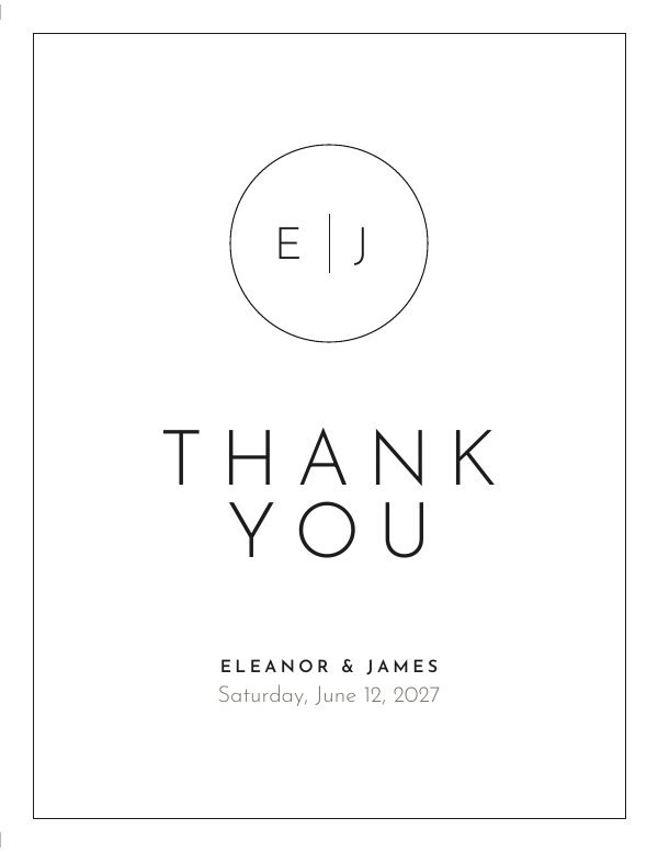 Thank-you card template in the Modern Minimal design